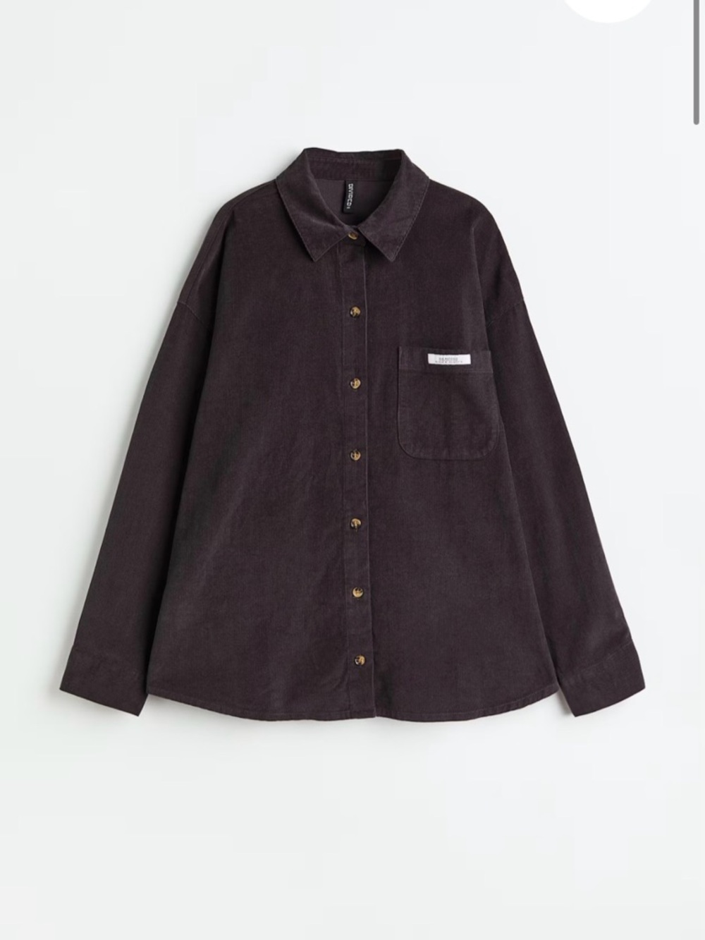 H&M Dark Brown Button-Down Corduroy Shirt